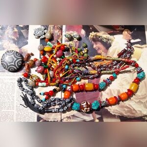 Bohemian Multicolor Beaded Necklace Set